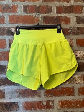 P122 - Lulu Dupe Neon Yellow Athletic Shorts
